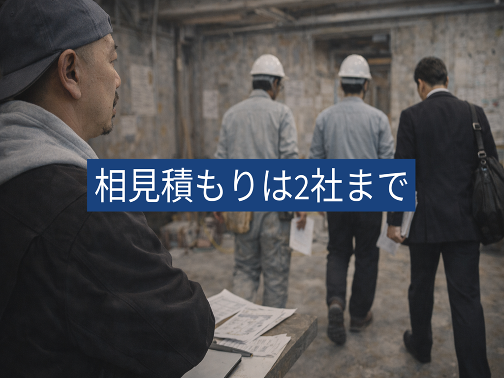 相見積もりが3社以上の場合はお断りしています