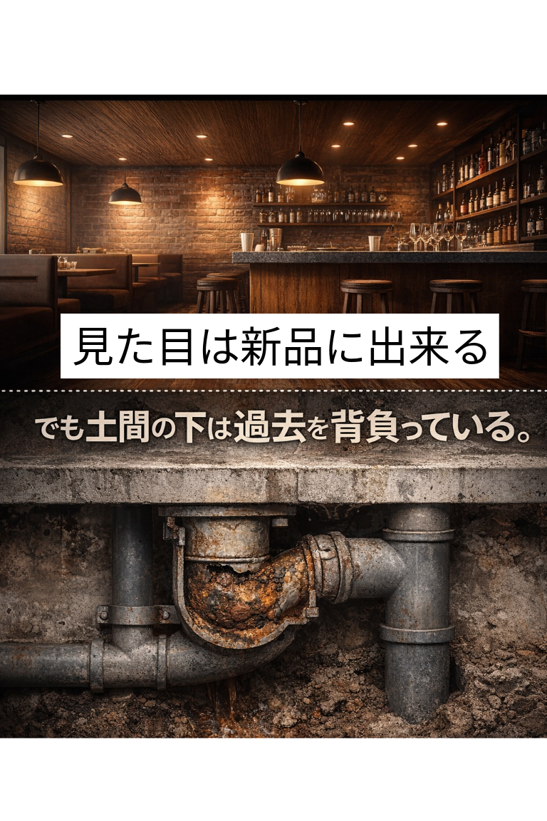 店舗工事で一番怖いのは「既存配管」です